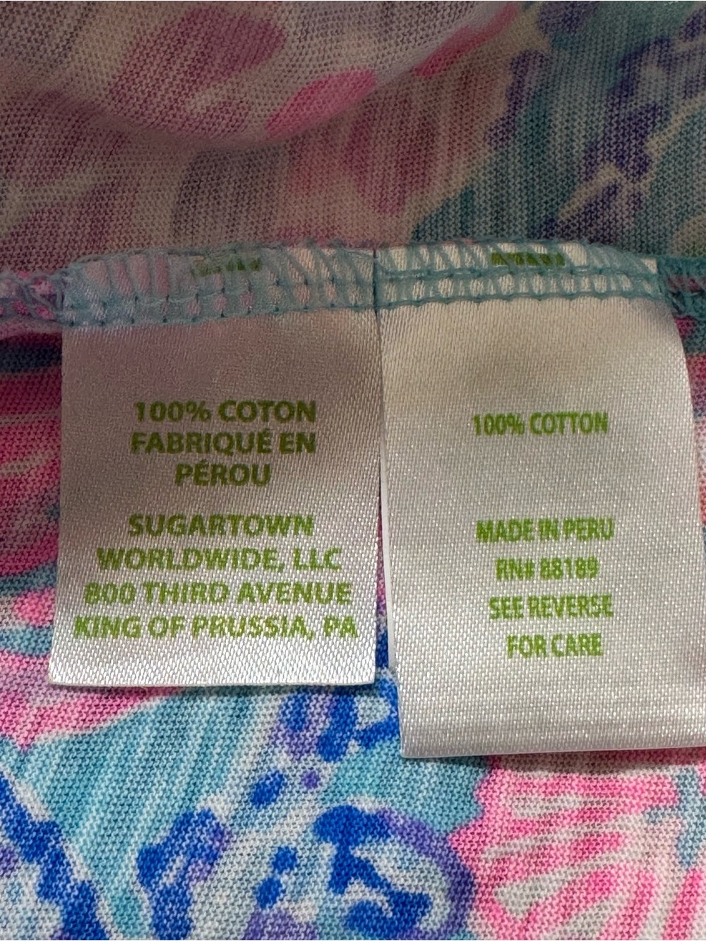 LILLY PULITZER Scoop-Neck Etta Top, LARGE, SPLENDOR IN THE SAND, EUC - Picture 3 of 4